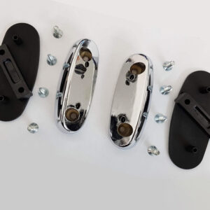 Chrome Tex Mirror Plinth Set