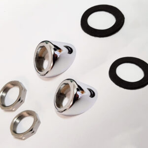 MGB Roadster Chrome Wiper Wheelbox Bezel Kit (Pair)