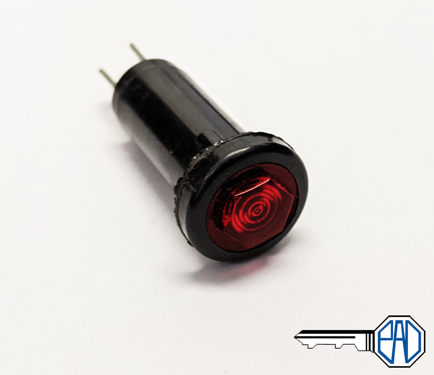 MGB, Midget Ignition Red Warning Lamp - Black Rim - BCA4780
