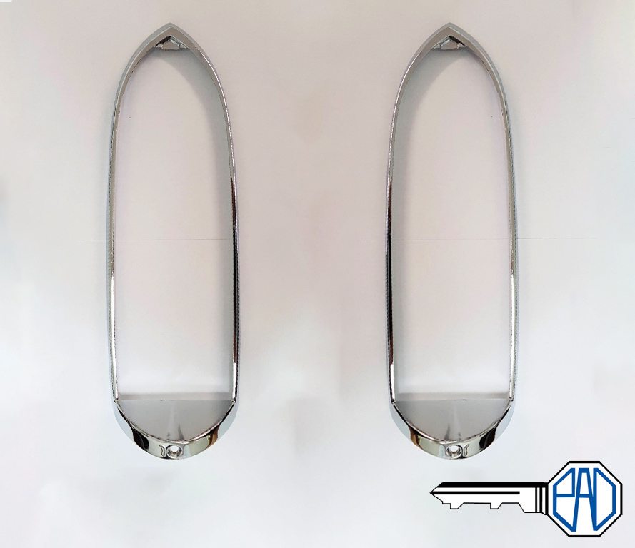 MGB, MGB GT, Midget Chrome Rear Lamp Rims (Pair) - 57H5355P