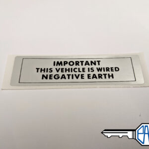 MGB/ MGB GT/ Midget/ MGC Negative Earth Sticker - LMG1005