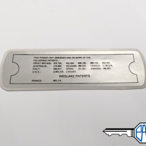 Weslake Patents Rocker Cover Sticker - LMG1016